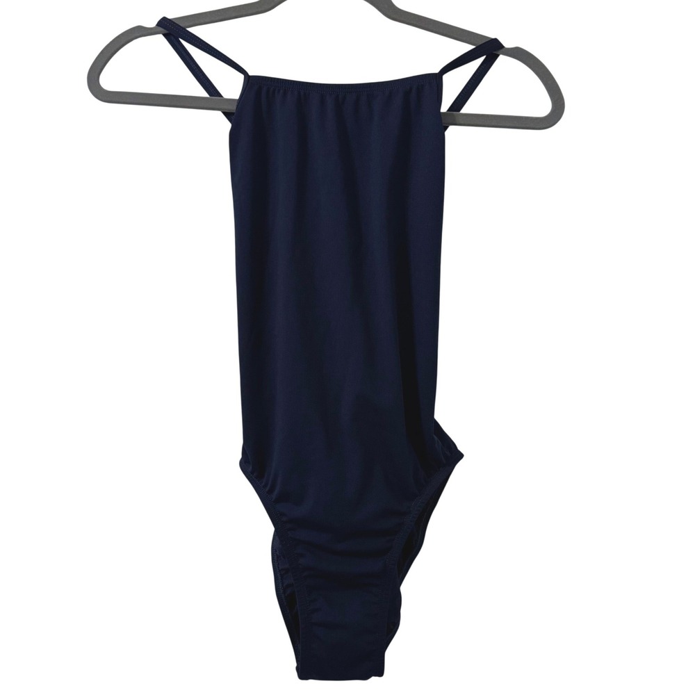 EQ Swimwear One Piece Swimsuit Women S Size 30 Navy Blue USA Made Vacation